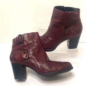BORN Ondine ankle Boots burgundy 7.5